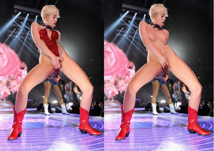 Майли Сайрус голая на сцене